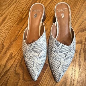 Franco Sarto Snakeskin Mules
